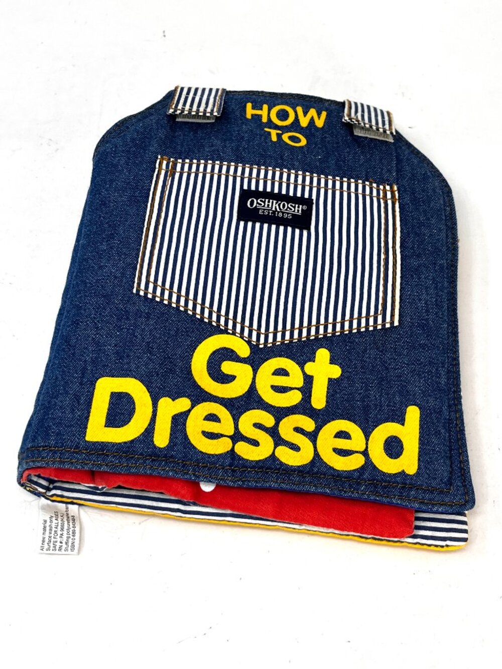 Vintage OshKosh B'Gosh How To Get Dressed Soft Fabric Book Educational Denim
